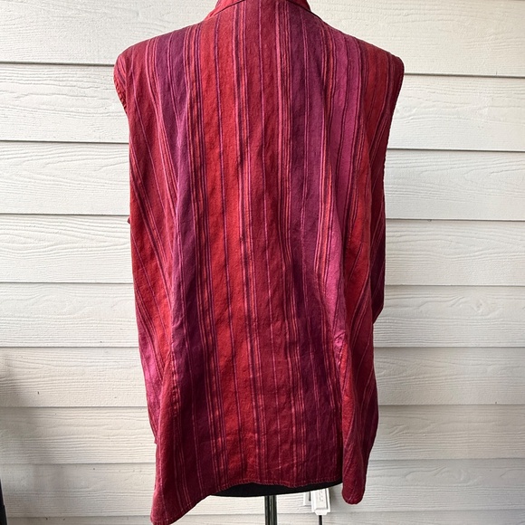 Jones New York | Silk Skirt | Size 25W | Pink & Red Stripes - Picture 4 of 7